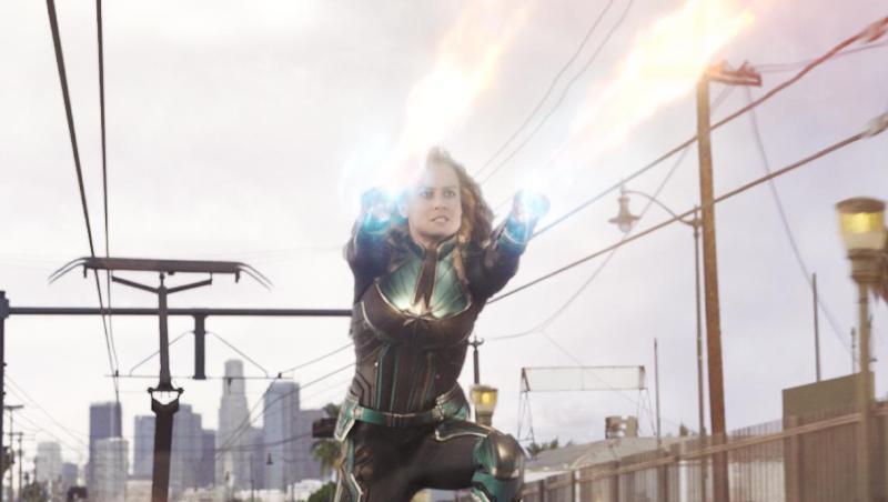 Brie Larson als Captain Marvel in einer Szene des Films "Captain Marvel". Brie Larson als Captain Marvel in einer Szene des Films "Captain Marvel".