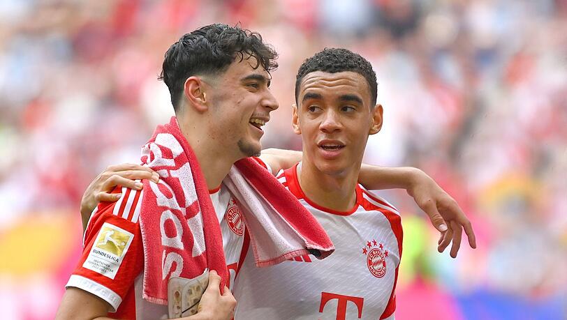 Stammspieler beim FC Bayern und im Sommer womöglich zusammen im deutschen Team bei derHeim-EM: Jamal Musiala (r.) und Aleks Pavlovic. Stammspieler beim FC Bayern und im Sommer womöglich zusammen im deutschen Team bei derHeim-EM: Jamal Musiala (r.) und Aleks Pavlovic.