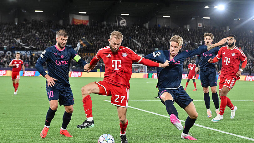 Die Bayern um Konrad Laimer taten sich gegen Viking Stavanger schwer. Die Bayern um Konrad Laimer taten sich gegen Viking Stavanger schwer.