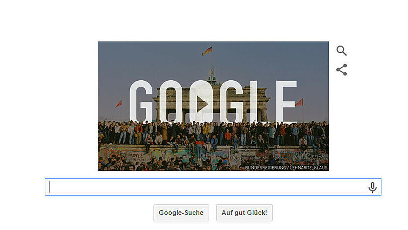 Das "Doodle" zum 25. Jahrestag des Mauerfalls Das "Doodle" zum 25. Jahrestag des Mauerfalls