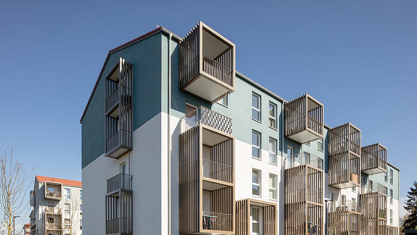 Saniert und mit Neubau ergänzt: die Siedlung Harthof. Saniert und mit Neubau ergänzt: die Siedlung Harthof.