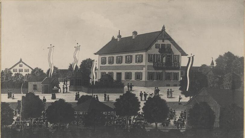 Die Rosenau am Standort des heutigen Nordbads. Die Rosenau am Standort des heutigen Nordbads.