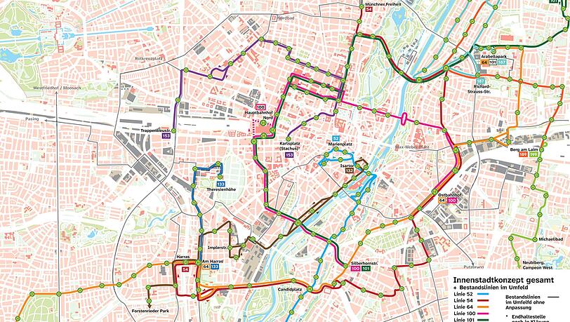 So soll das neue Innenstadt-Busnetz aussehen. So soll das neue Innenstadt-Busnetz aussehen.