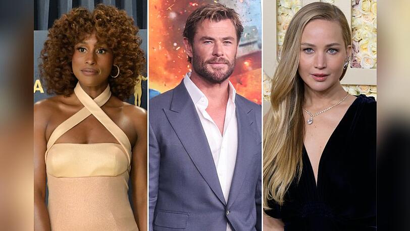 Issa Rae, Chris Hemsworth und Jennifer Lawrence präsentieren bei der Oscar-Verleihung Awards. Issa Rae, Chris Hemsworth und Jennifer Lawrence präsentieren bei der Oscar-Verleihung Awards.
