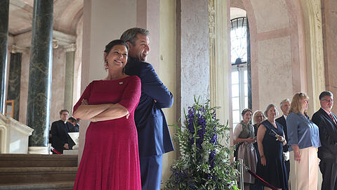 Ilse Aigner (CSU), Präsidentin des Bayerischen Landtags und Ministerpräsident Markus Söder (CSU) beim Sommerempfang des Landtags im Schloss Schleißheim. Ilse Aigner (CSU), Präsidentin des Bayerischen Landtags und Ministerpräsident Markus Söder (CSU) beim Sommerempfang des Landtags im Schloss Schleißheim.