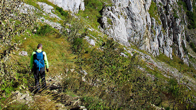 Die Südseite der Hörndlwand: eine wirklich beeindruckende Kulisse zum Bergsteigen.