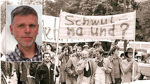 Zum ersten Münchner Christopher-Street-Day 1980 kamen 150 Menschen. Ex-Sub-Vorstand Manfred Edinger lief damals mit Schlapphut mit. Zum ersten Münchner Christopher-Street-Day 1980 kamen 150 Menschen. Ex-Sub-Vorstand Manfred Edinger lief damals mit Schlapphut mit.