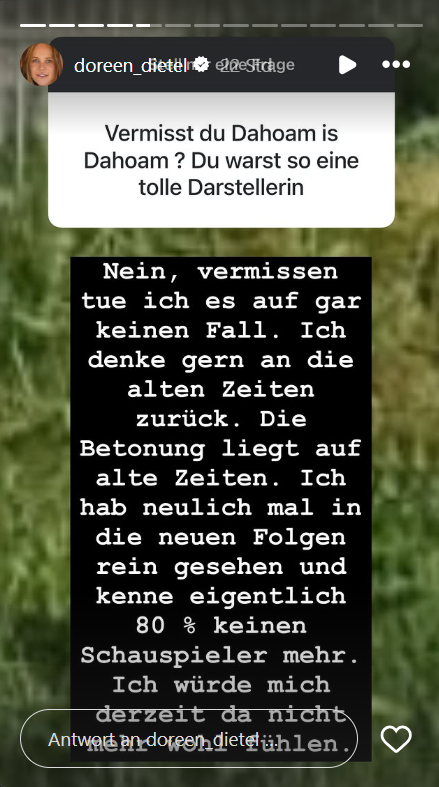 Doreen Dietel hat eine klare Meinung zum aktuellen Cast von "Dahoam is Dahoam". Doreen Dietel hat eine klare Meinung zum aktuellen Cast von "Dahoam is Dahoam".