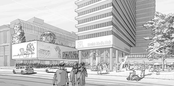 "Munich Media Hub" nennt der BR das Projekt, das im Sockel des Hochhauses an der Arnulfstraße entstehen soll. Nach der Umstrukturierung des Stammgeländes soll hier ein Ausbildungscampus für Medienberufe untergebracht werden. "Munich Media Hub" nennt der BR das Projekt, das im Sockel des Hochhauses an der Arnulfstraße entstehen soll. Nach der Umstrukturierung des Stammgeländes soll hier ein Ausbildungscampus für Medienberufe untergebracht werden.