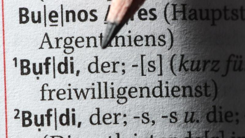 Der Begriff "Bufdi" für "Bundesfreiwilligendienst" und "Dienstleistende im Bundesfreiwilligendienst" steht im Duden. Foto: Jens Kalaene/Archiv Der Begriff "Bufdi" für "Bundesfreiwilligendienst" und "Dienstleistende im Bundesfreiwilligendienst" steht im Duden. Foto: Jens Kalaene/Archiv
