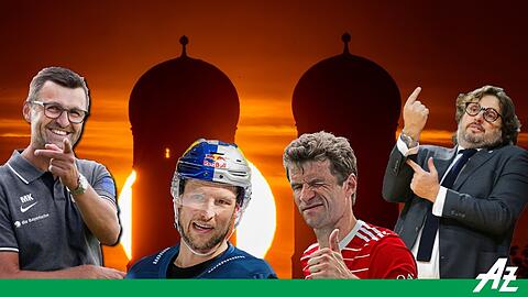 Der Klimawandel geht alle an - auch die Münchner Großklubs: Die Löwen um Trainer Köllner, den EHC mit Kapitän Hager, Bayerns Kicker um Müller und die Basketballer mit Coach Trinchieri (v.l.). Der Klimawandel geht alle an - auch die Münchner Großklubs: Die Löwen um Trainer Köllner, den EHC mit Kapitän Hager, Bayerns Kicker um Müller und die Basketballer mit Coach Trinchieri (v.l.).