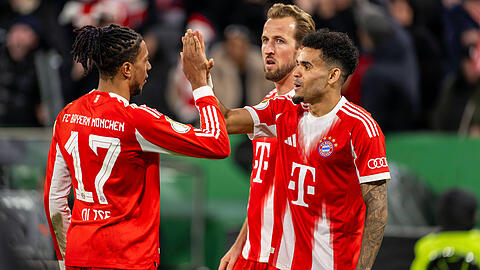 Bayerns Offensiv-Trio Kane, Olise und Díaz zeigte sich auch beim Sieg über Leipzig in starker Verfassung. Bayerns Offensiv-Trio Kane, Olise und Díaz zeigte sich auch beim Sieg über Leipzig in starker Verfassung.