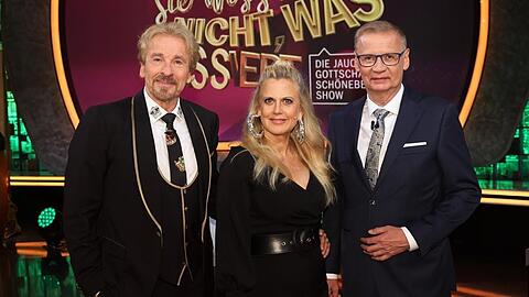 Thomas Gottschalk (li.), Barbara Schöneberger und Günther Jauch wollen ein letztes Mal gemeinsam "Denn sie wissen nicht, was passiert" präsentieren. Thomas Gottschalk (li.), Barbara Schöneberger und Günther Jauch wollen ein letztes Mal gemeinsam "Denn sie wissen nicht, was passiert" präsentieren.