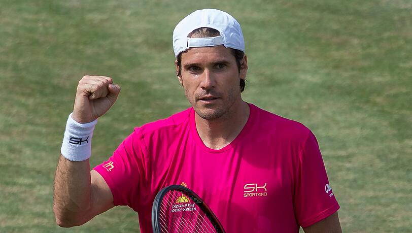 Tommy Haas aus Deutschland jubelt während seines Erstrundenspiels gegen Herbert aus Frankreich. Tommy Haas aus Deutschland jubelt während seines Erstrundenspiels gegen Herbert aus Frankreich.