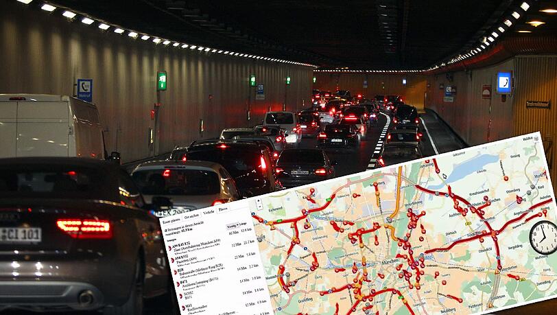 Stau im Luise-Kiesselbach-Tunnel: Für den aus dem Süden kommenden Pendler nichts Neues. Stau im Luise-Kiesselbach-Tunnel: Für den aus dem Süden kommenden Pendler nichts Neues.