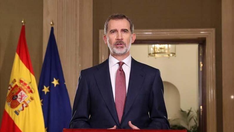 Spaniens König Felipe VI. wendet sich in einer Fernsehansprache an die Nation. Spaniens König Felipe VI. wendet sich in einer Fernsehansprache an die Nation.