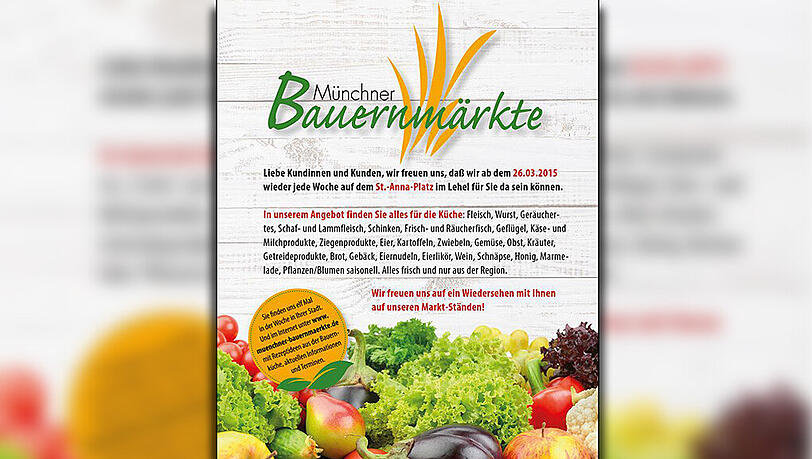 Wiedersehen am St-Anna-Platz: Der Bauernmarkt kehrt zurück. Wiedersehen am St-Anna-Platz: Der Bauernmarkt kehrt zurück.
