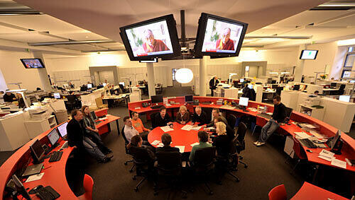 Blick in den Newsroom der Abendzeitung. Blick in den Newsroom der Abendzeitung.