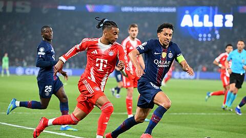 Hohes Tempo, viele Tore: Michael Olise (l) und die Bayern lieferten in Paris ein Spektakel. Hohes Tempo, viele Tore: Michael Olise (l) und die Bayern lieferten in Paris ein Spektakel.