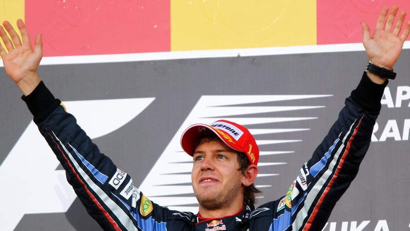 Obenauf in Suzuka: Sebastian Vettel. Obenauf in Suzuka: Sebastian Vettel.