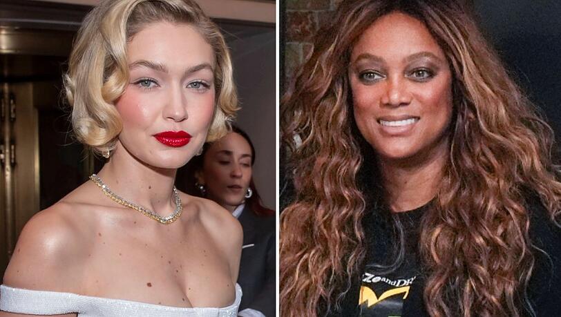 Gigi Hadid neben Tyra Banks (r.). Gigi Hadid neben Tyra Banks (r.).