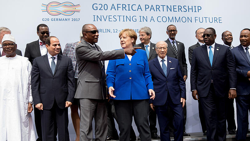 Bundeskanzlerin Angela Merkel (CDU) bei der G20 Afrika-Partnerschaftskonferenz. Bundeskanzlerin Angela Merkel (CDU) bei der G20 Afrika-Partnerschaftskonferenz.