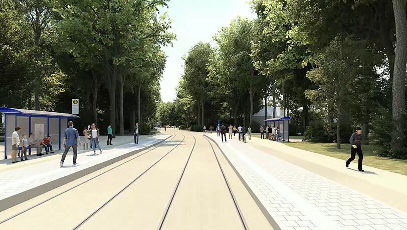 So hat sich die MVG die neue Haltestelle am Chinesischen Turm vorgestellt. Der CSU-Abgeordnete Josef Schmid findet diesen Eingriff zu groß. Außerdem erinnert er daran, dass heute schon ein Bus auf der Strecke fährt. So hat sich die MVG die neue Haltestelle am Chinesischen Turm vorgestellt. Der CSU-Abgeordnete Josef Schmid findet diesen Eingriff zu groß. Außerdem erinnert er daran, dass heute schon ein Bus auf der Strecke fährt.