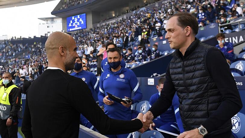 Das große Duell: Pep Guardiola (l.) und Thomas Tuchel beim Champions-League-Finale 2021. Das große Duell: Pep Guardiola (l.) und Thomas Tuchel beim Champions-League-Finale 2021.