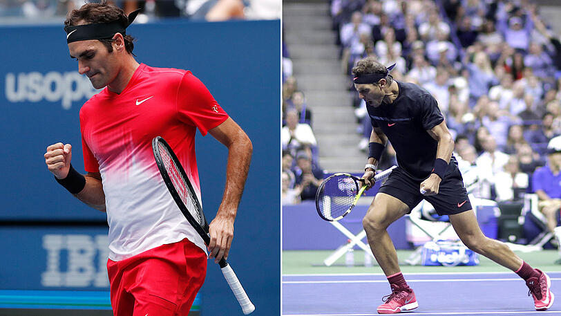 Beide Favoriten mühten sich: Roger Federer und Rafael Nadal.