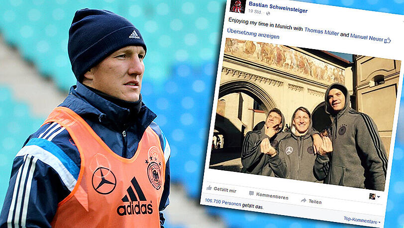 Mit der Nationalmannschaft auf Heimaturlaub: Bastian Schweinsteiger. Mit der Nationalmannschaft auf Heimaturlaub: Bastian Schweinsteiger.