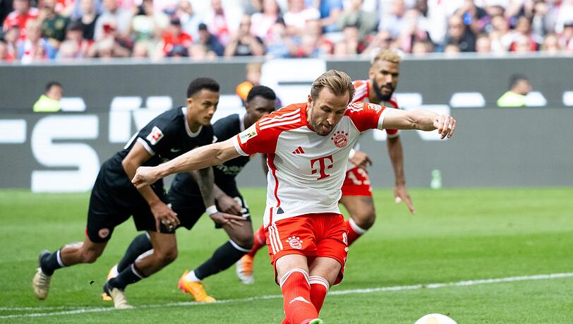 FCB-Stürmer Harry Kane traf beim 2:1 gegen die Eintracht doppelt. FCB-Stürmer Harry Kane traf beim 2:1 gegen die Eintracht doppelt.