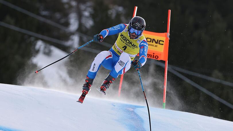 Cyprien Sarrazin bei der Abfahrt in Bormio. Cyprien Sarrazin bei der Abfahrt in Bormio.