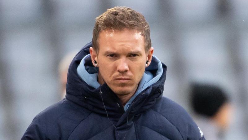 Münchens Trainer Julian Nagelsmann kommt vor dem Spiel in das Stadion. Münchens Trainer Julian Nagelsmann kommt vor dem Spiel in das Stadion.