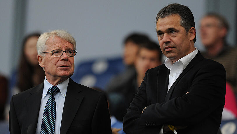 Ex-DFL-Geschäftsführer Andreas Rettig (rechts) und Liga-Boss Reinhard Rauball. (Archivbild) Ex-DFL-Geschäftsführer Andreas Rettig (rechts) und Liga-Boss Reinhard Rauball. (Archivbild)