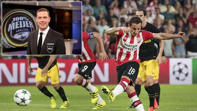 "Er ist der Kopf dieser Mannschaft, aber er wirkt aktuell müde", sagt Erik Meijer über Eindhovens Andres Guardado (r.). "Er ist der Kopf dieser Mannschaft, aber er wirkt aktuell müde", sagt Erik Meijer über Eindhovens Andres Guardado (r.).