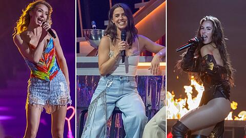 In der "Giovanni Zarrella Show" traten diesmal unter anderem (v.l.) Anna-Carina Woitschack, Vanessa Mai und Sarah Engels auf. In der "Giovanni Zarrella Show" traten diesmal unter anderem (v.l.) Anna-Carina Woitschack, Vanessa Mai und Sarah Engels auf.
