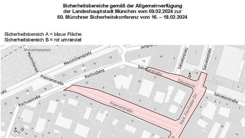 Der Sicherheitsbereich für die Münchner Sicherheitskonferenz 2024. Der Sicherheitsbereich für die Münchner Sicherheitskonferenz 2024.
