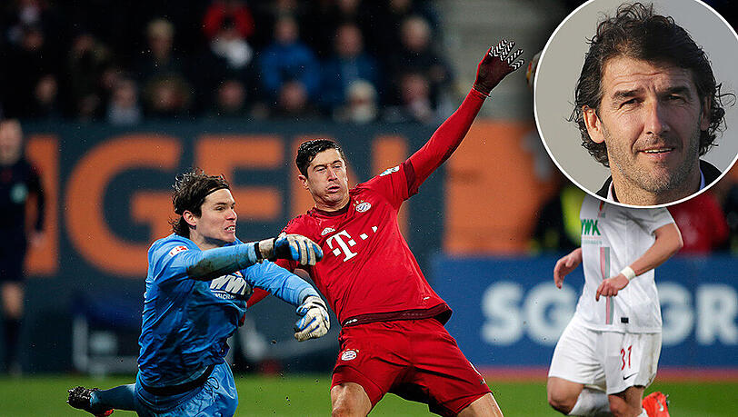 Das letzte Aufeinandertreffen: Im Februar gewann der FC Bayern mit Lewandowski (m.) gegen den FCA und Hitz (l.) mit 3:1. Das letzte Aufeinandertreffen: Im Februar gewann der FC Bayern mit Lewandowski (m.) gegen den FCA und Hitz (l.) mit 3:1.