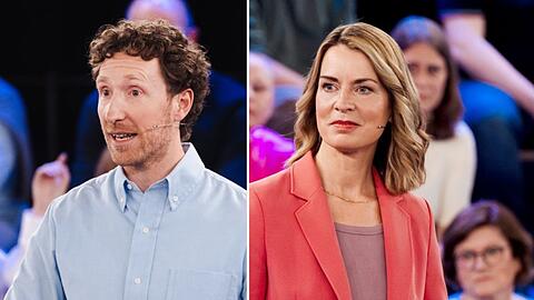 Louis Klamroth und Jessy Wellmer in der "Arena"-Ausgabe mit Markus Söder. Louis Klamroth und Jessy Wellmer in der "Arena"-Ausgabe mit Markus Söder.
