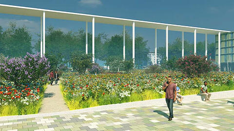 In der Platzmitte soll eine blüten- und artenreiche Wiese angelegt werden. In der Platzmitte soll eine blüten- und artenreiche Wiese angelegt werden.