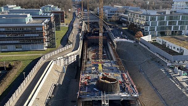 Baustelle der U6-Trasse zur neuen Endstation Martinsried. Baustelle der U6-Trasse zur neuen Endstation Martinsried.