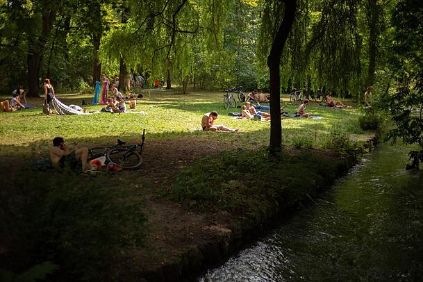 Ein Schattenplatzerl im Englischen Garten. Ein Schattenplatzerl im Englischen Garten.