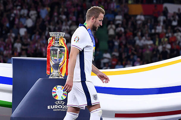Wieder kein Titel für den Briten: Harry Kane und die Three Lions verloren das EM-Finale gegen Spanien. Wieder kein Titel für den Briten: Harry Kane und die Three Lions verloren das EM-Finale gegen Spanien.