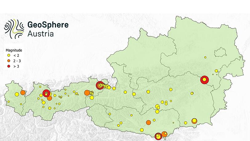 Erdbeben in Österreich seit dem 01.01.2024 (Stand 05.02.2024). Erdbeben in Österreich seit dem 01.01.2024 (Stand 05.02.2024).