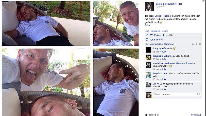 Schweinsteiger Podolski Facebook Schweinsteiger Podolski Facebook