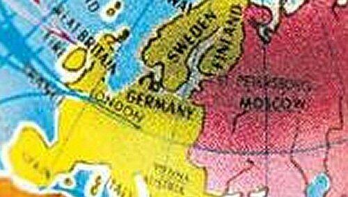 Mit dieser 'neuen' Europakarte werben die Schweizer Bundesbahnen Mit dieser 'neuen' Europakarte werben die Schweizer Bundesbahnen
