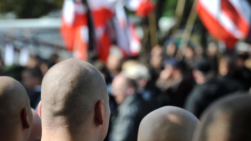 Rechtsextremisten bei einer Kundgebung in Dortmund. Rechtsextremisten bei einer Kundgebung in Dortmund.