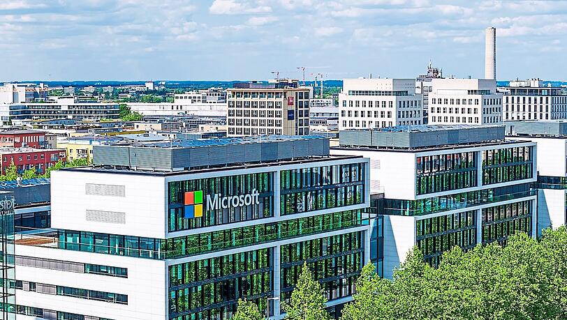 Das Microsoft-Bürogebäude in München. Das Microsoft-Bürogebäude in München.