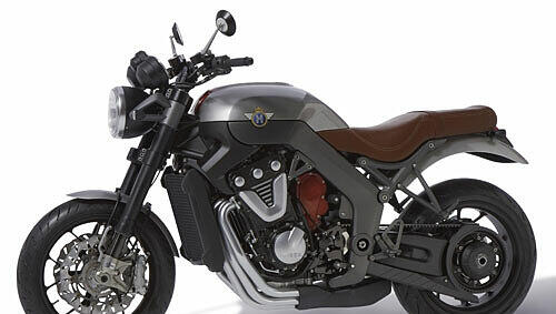 Das undatierte Werksfoto zeigt das neu entworfene Motorrad der Marke Horex. Das undatierte Werksfoto zeigt das neu entworfene Motorrad der Marke Horex.