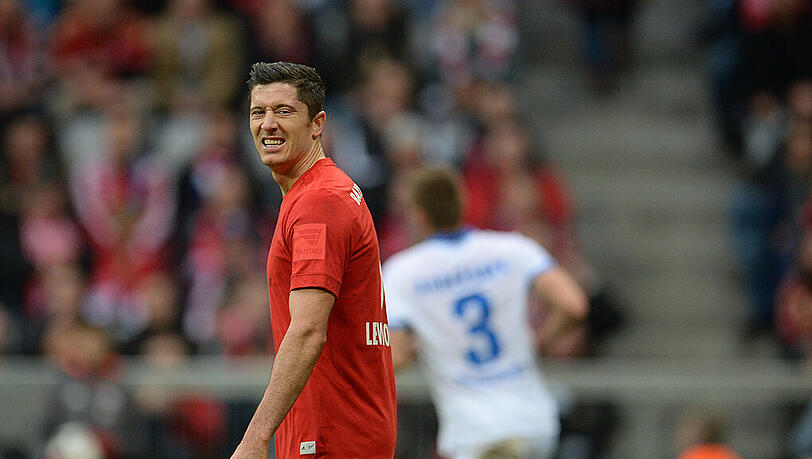 Zum Verzweifeln: Robert Lewandowski im Spiel des FC Bayern gegen Hoffenheim. Die Partie endete 1:1. Zum Verzweifeln: Robert Lewandowski im Spiel des FC Bayern gegen Hoffenheim. Die Partie endete 1:1.